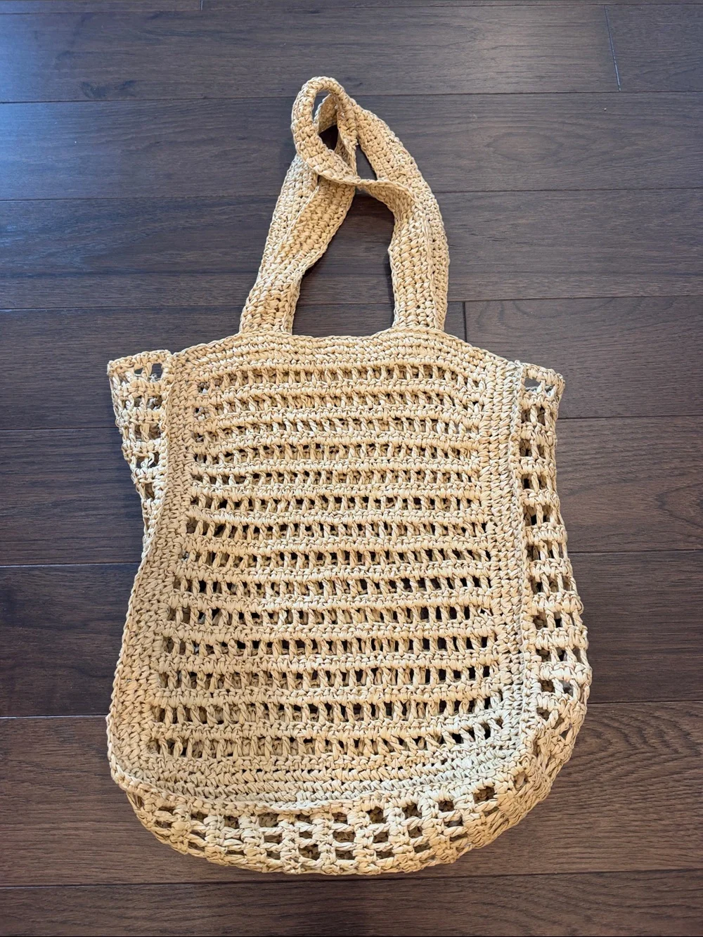 Loft Woven Crochet Beach Tote Bag in Natural